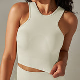 Cropped Sports Tank with Built-in Bra