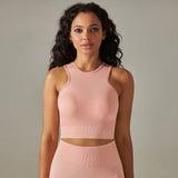 Cropped Sports Tank with Built-in Bra