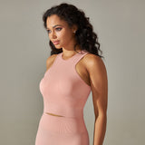 Cropped Sports Tank with Built-in Bra