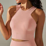 Cropped Sports Tank with Built-in Bra