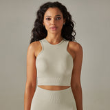 Cropped Sports Tank with Built-in Bra