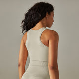 Cropped Sports Tank with Built-in Bra