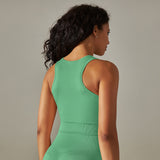 Cropped Sports Tank with Built-in Bra
