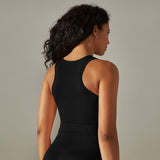 Cropped Sports Tank with Built-in Bra