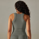 Cropped Sports Tank with Built-in Bra