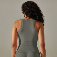 Cropped Sports Tank with Built-in Bra