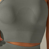 Cropped Sports Tank with Built-in Bra