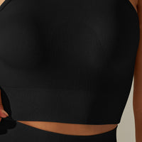 Cropped Sports Tank with Built-in Bra