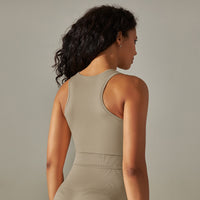 Cropped Sports Tank with Built-in Bra