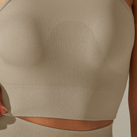 Cropped Sports Tank with Built-in Bra