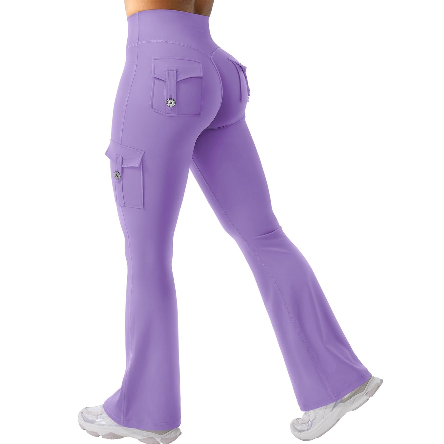 Cargo-Style High-Waist Flare Leggings
