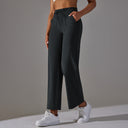 High-Waist Straight-Leg Sports Pants