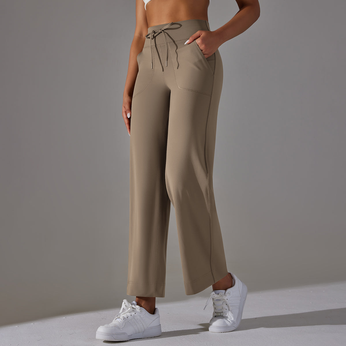 High-Waist Straight-Leg Sports Pants