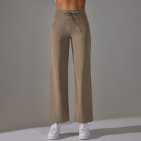High-Waist Straight-Leg Sports Pants