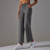 High-Waist Straight-Leg Sports Pants