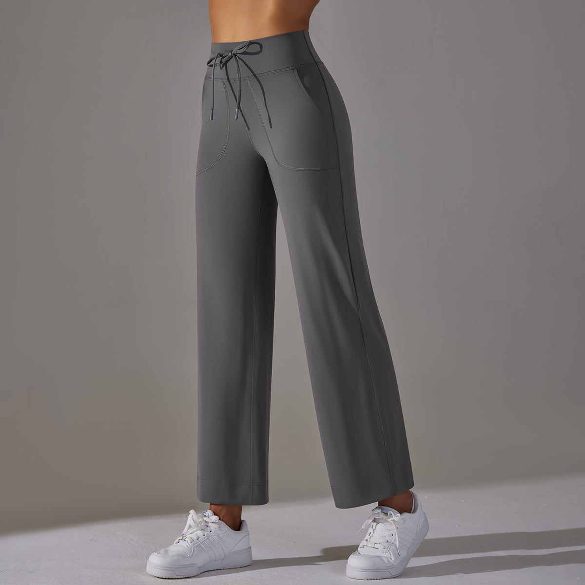 High-Waist Straight-Leg Sports Pants