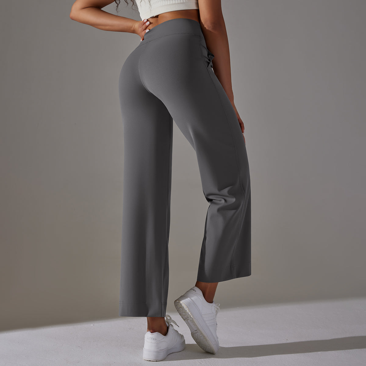 High-Waist Straight-Leg Sports Pants