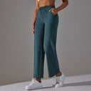 High-Waist Straight-Leg Sports Pants