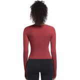 Seamless Crew Neck Long Sleeve Top with Built-in Bra