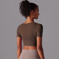 Mesh Long Sleeve Sexy Top with Built-in Bra