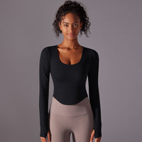 Ribbed Seamless Long Sleeve Workout Top