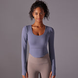 Ribbed Seamless Long Sleeve Workout Top