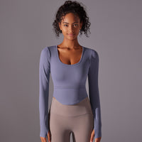 Ribbed Seamless Long Sleeve Workout Top