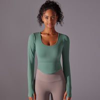 Ribbed Seamless Long Sleeve Workout Top