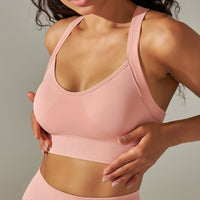 Seamless Cross-Back Sports Bra