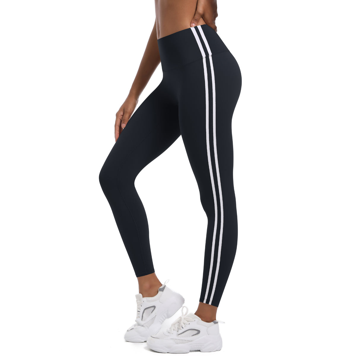 Striped Colorblock High-Waist Leggings