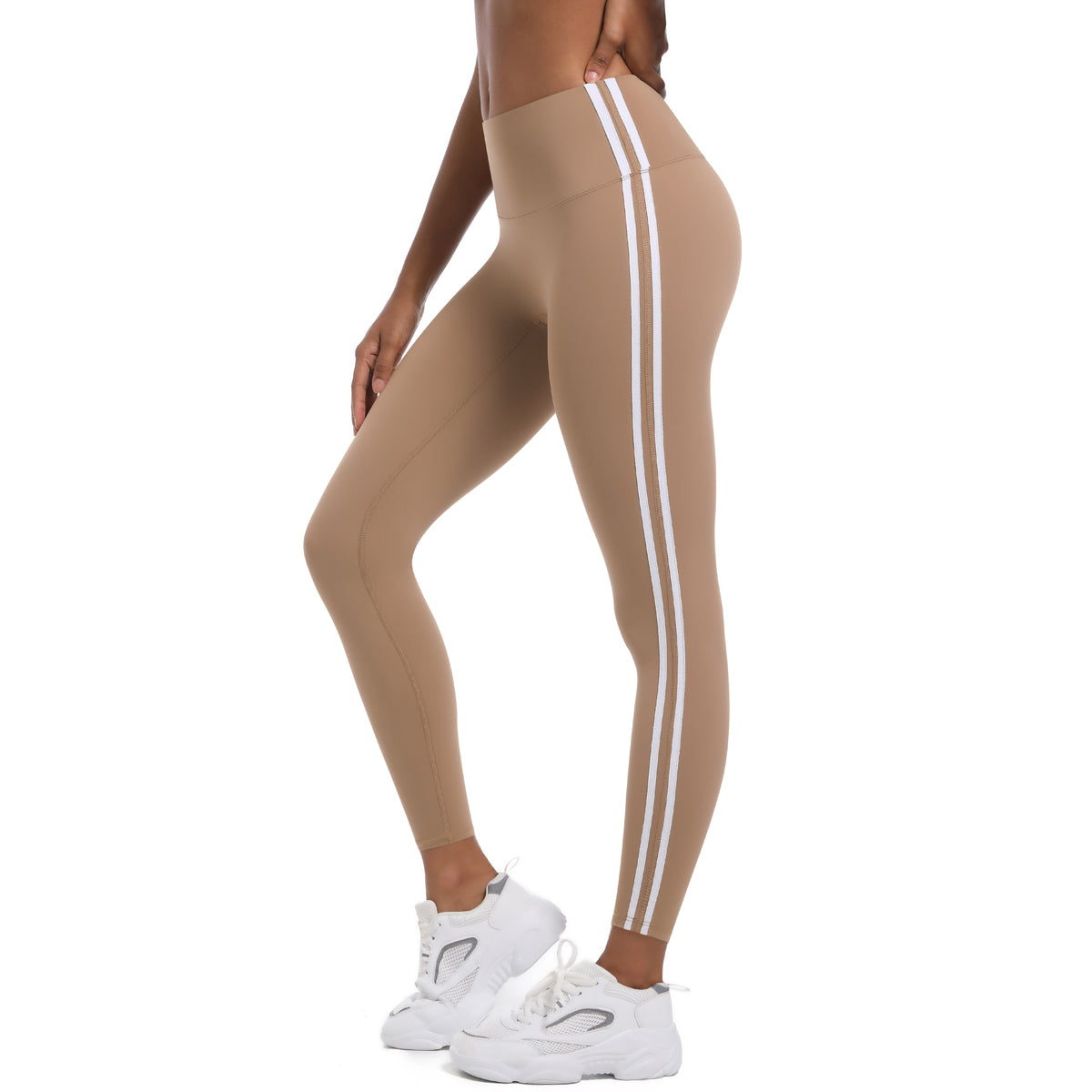 Striped Colorblock High-Waist Leggings