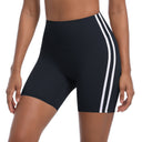 Striped Colorblock High-Waist Shorts