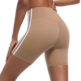 Striped Colorblock High-Waist Shorts