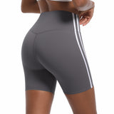 Striped Colorblock High-Waist Shorts