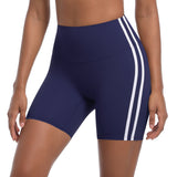 Striped Colorblock High-Waist Shorts