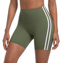 Striped Colorblock High-Waist Shorts