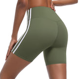 Striped Colorblock High-Waist Shorts
