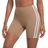 Striped Colorblock High-Waist Shorts