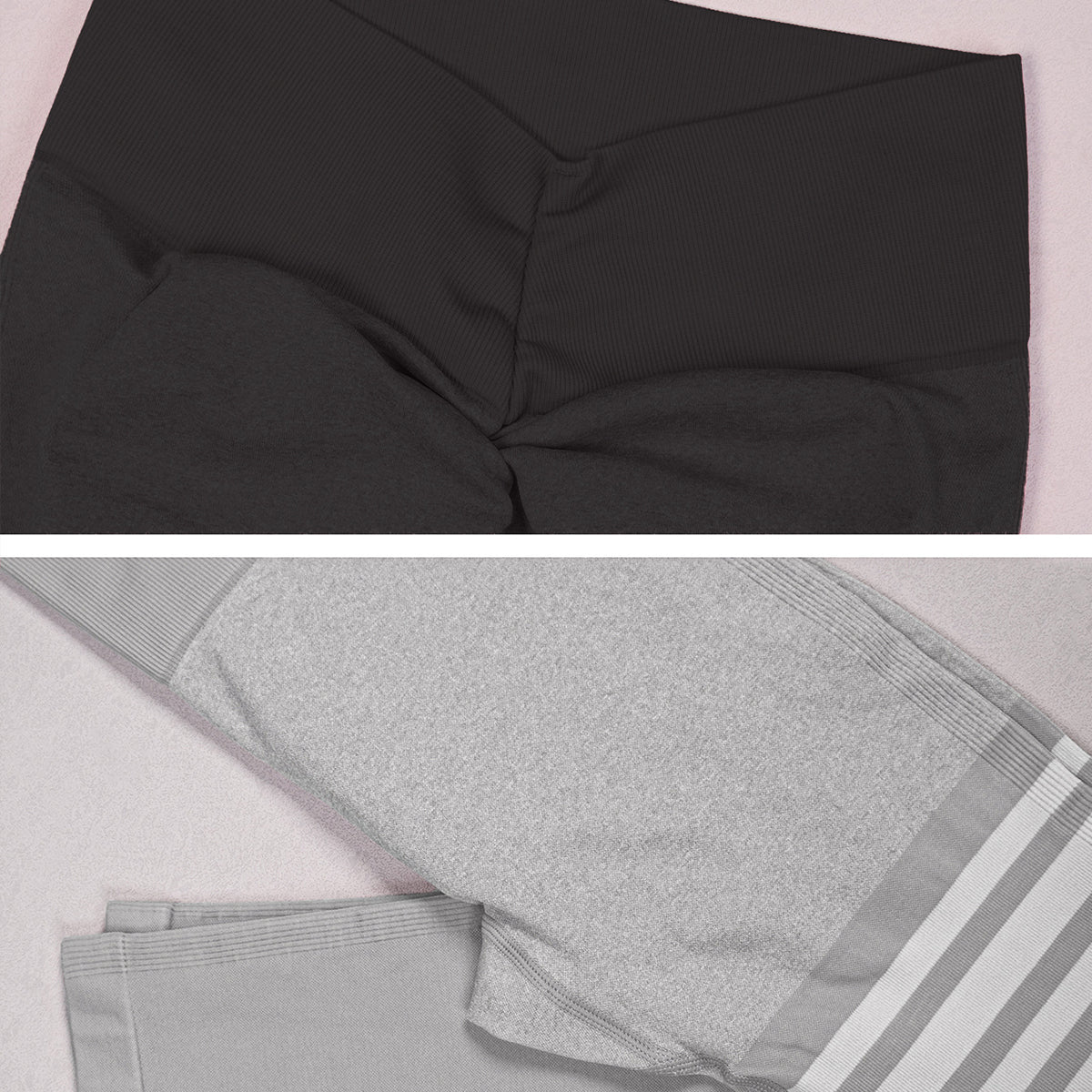 Thigh-Striped V-Back Scrunch Leggings
