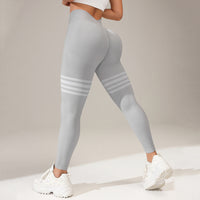 Thigh-Striped V-Back Scrunch Leggings