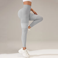 Thigh-Striped V-Back Scrunch Leggings