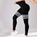 Thigh-Striped V-Back Scrunch Leggings
