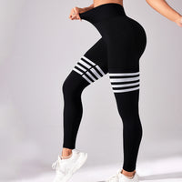 Thigh-Striped V-Back Scrunch Leggings