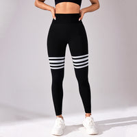 Thigh-Striped V-Back Scrunch Leggings