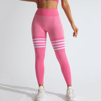 Thigh-Striped V-Back Scrunch Leggings