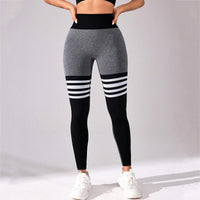 Thigh-Striped V-Back Scrunch Leggings