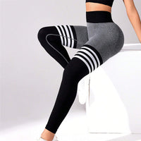 Thigh-Striped V-Back Scrunch Leggings