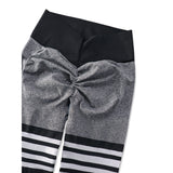 Thigh-Striped V-Back Scrunch Leggings