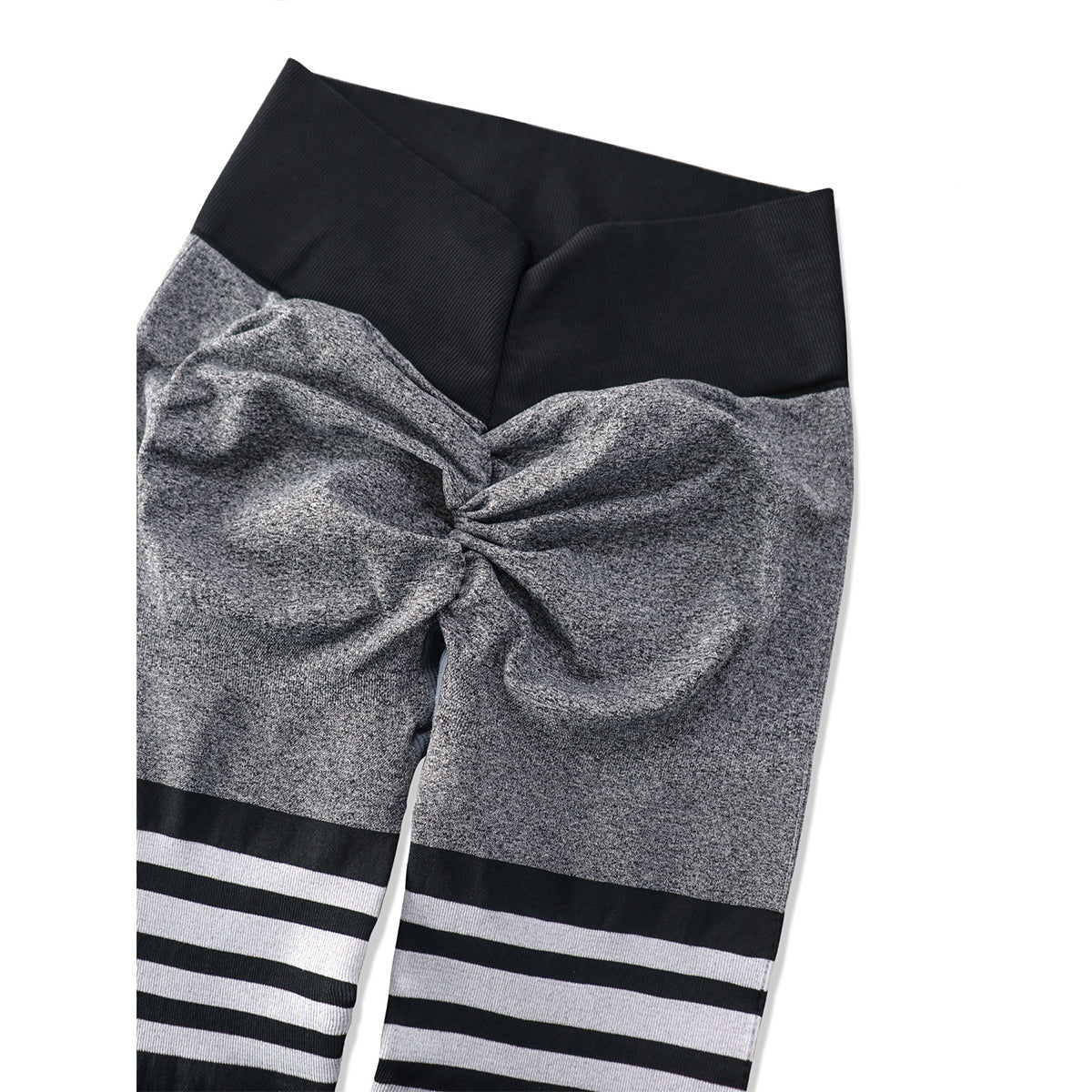 Thigh-Striped V-Back Scrunch Leggings