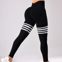Thigh-Striped V-Back Scrunch Leggings